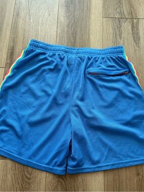 Chubbies blue Men's Athletic Mesh Shorts with Rainbow Trim size large